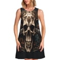 thumbnail image 1 of Disketp Metal Style Horned Skull para Vestido sin Mangas para Mujeres, Vestidos de Verano para Mujeres, Casual y Holgado para la Playa, 1 of 7
