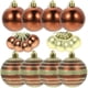 thumbnail image 3 of Xmas Party Supplies Christmas Ball Ornaments Party Decorative Xmas Tree Ornament Hanging Plastic Brown 40Pcs, 3 of 4