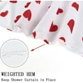 thumbnail image 6 of Valentine''s Day Shower Curtain, Weighted Bottom Romantic Love Theme Red Little Heart Farmhouse Girly Girly Fabric Bathroom Curtain Home Decor Waterproof Washable with 12 Hooks,72"x72", 6 of 6
