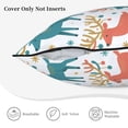 thumbnail image 5 of Velvet Rimmed Pillowcase Is Not Easy To Open Line Deformation Invisible Zipper Opening And Closing Only Pillowcase Does Not Contain Pillow Core Playful Reindeer Pattern 18"X18", 5 of 7