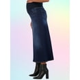 thumbnail image 3 of Savi Parker Denim Maternity Maxi Skirt with Pockets – A Line Maternity Jeans Over The Belly Long Pregnancy Denim Skirt (M, Zoe Wash), 3 of 7