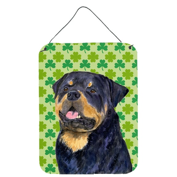 Rottweiler St. Patricks Day Shamrock Portrait Wall or Door Hanging Prints