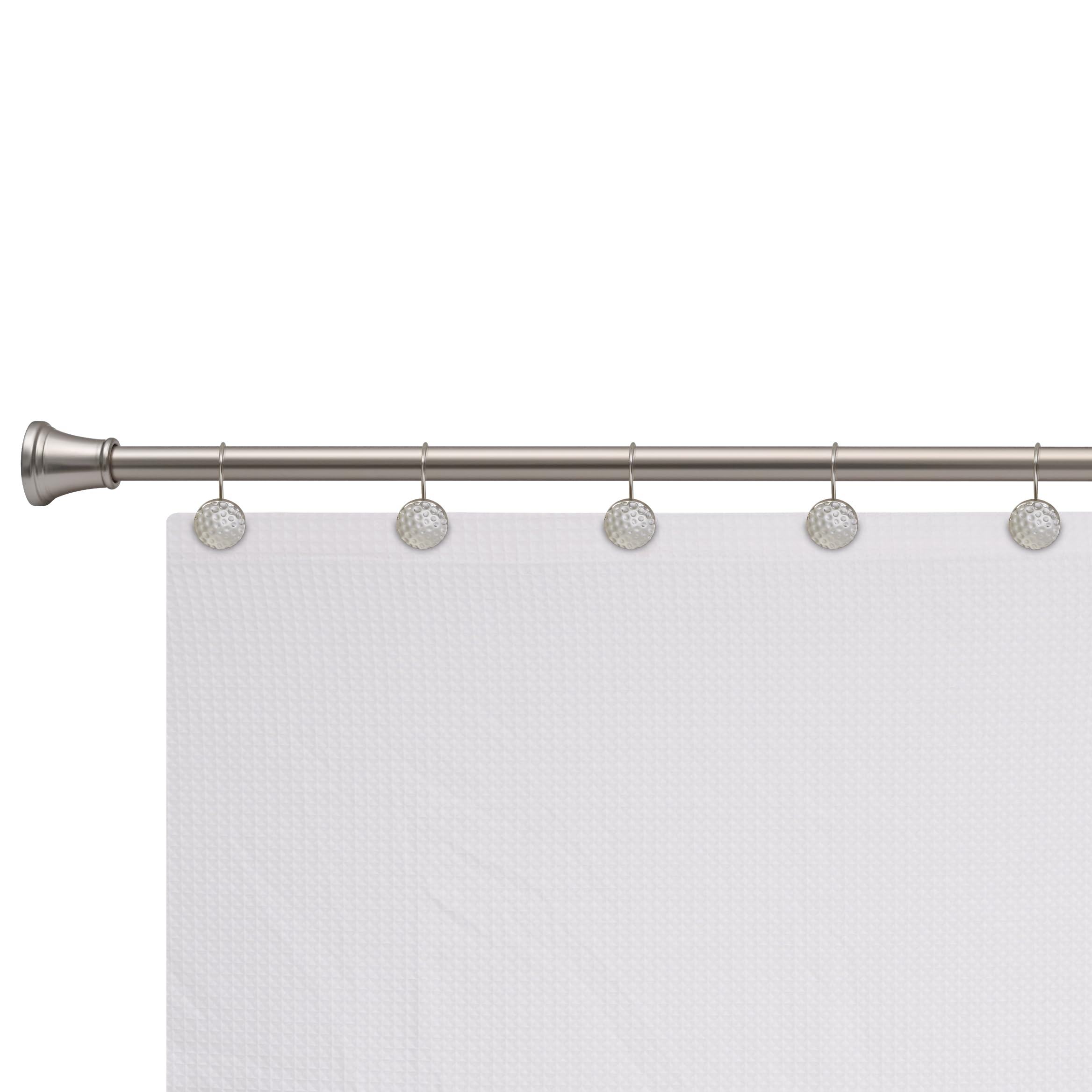 Utopia Alley Shower Rings Hooks, Shower Curtain Rings Hooks for Bathroom, Rust Resistant Shower Curtain Hooks Rings, Set of 12, Brushed Nickel