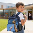 thumbnail image 4 of Jeiento Giraffe Lightweight Toddler School Bag for Preschool, 13.5 Inch Kids Backpack for 2-5 Year Old, 2 Front Zipper & 2 Mesh Side Pockets Bookbag, 4 of 7