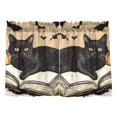 thumbnail image 7 of Yayeee Kitchen Curtains Tier Pair Light Filtering 27"x24" Rod Pocket Short Cafe Window Panel, Brown Halloween Cat, 7 of 7