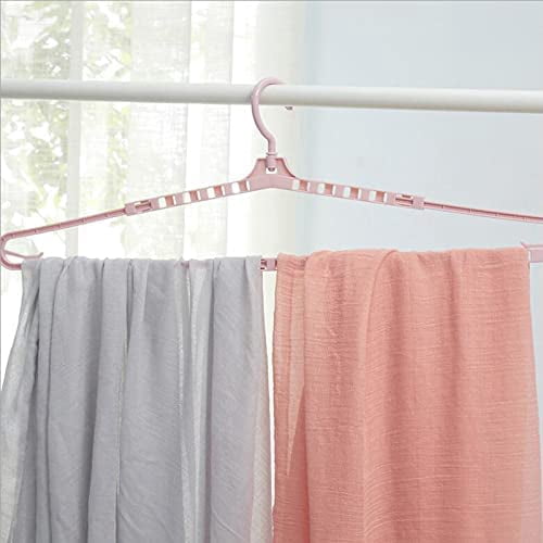 ABCISI Extra Wide Hangers,Extra Large Sturdy Hangers,Big Drying Clothes Hangers,Enlarge Adjustable Shoulder 16.4"-27.2" for Wide Polos Tops Cardigans Quilt Bath Towel and Tall Shirts(4Pack pink&blue)