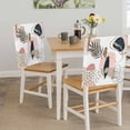 thumbnail image 5 of Navy Blue Pink Boho Dining Chair Back Cover Only, Modern Abstract Tropical Plant Set of 4 Chair Back Covers, Removable Washable for Dining Room, Banquet & Holiday Decoration, 5 of 9