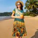 thumbnail image 4 of Disketp Field Style Bicycle Young Sunflower para Vestido de Manga Corta para Mujeres, Vestidos de Verano para Mujeres, Casual y Holgado para la Playa, 4 of 6