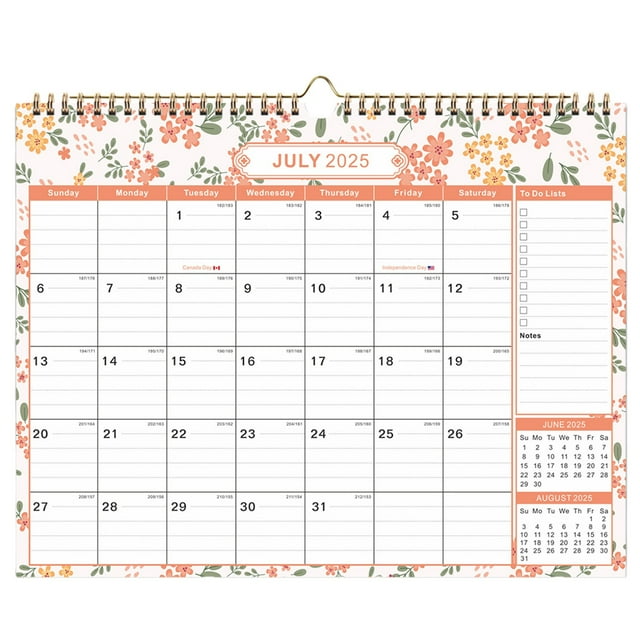Tyeign 2025-2026 Wall Calendar 18-Month July-Dec, 14.7"X11.6" Ruled Writing Blocks, Holiday Highlighted, Thick Ink-Proof Paper, Hangable Home Office School Planning Organizer, Calendar*1