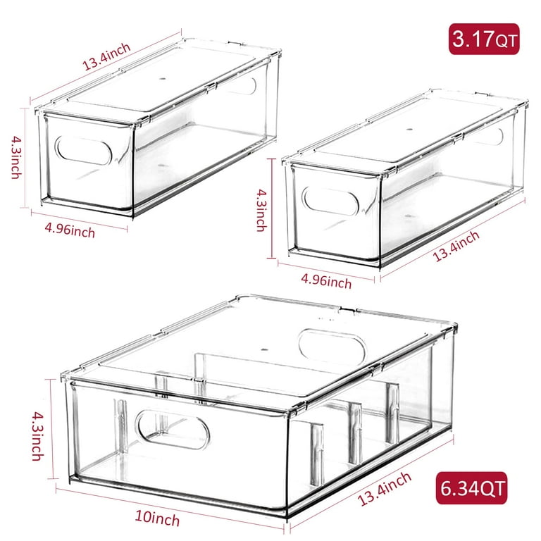 MineSign 4 pack Stackable Refrigerator Organizer Bins Pull-Out Drawers for  Fruit and Veggies Storage Organizer for Fridge Clear Drawer Containers with