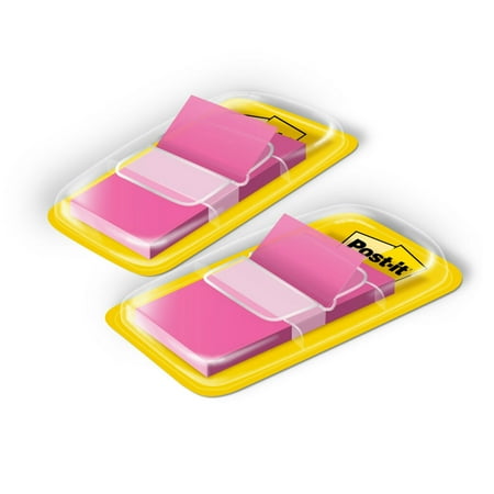 Post-it Flags, 1 in. Wide, Pink, 50 Flags/Dispenser, 2 Dispensers