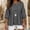 Dark Gray, variant on Women Solid Cotton Linen Tiered Ruffle Blouse Round Neck 3/4 Puff Bubble Sleeve Loose Babydoll Casual Shirts Spring Summer Fall Womens Daily Beach Tops S-XXL