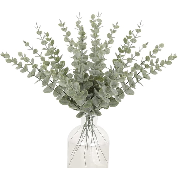 15 Pieces Artificial Eucalyptus Stems Real Touch, Fake Silver Dollar Leaves Faux Plants for Christmas, Flower Arrangement, Wedding Bouquets,Table Centerpiece, Home Decor