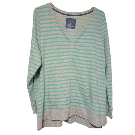 plus henley sonoma sleeve 3x striped turquoise gray shirt light dialog displays option button additional opens zoom