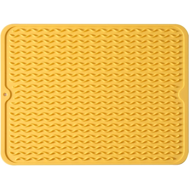 MicoYang Tapete de silicona para secar platos para uso múltiple, fácil de limpiar, ecológico, tapete de silicona resistente al calor para encimera o fregadero de cocina, refrigerador o revestimiento d