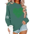 thumbnail image 6 of ClodeEU Womens Saint Patrick‘s Day Crewneck Sweatshirt, Long Sleeve Casual Pullover Green 12,Womens Plus M, 6 of 6