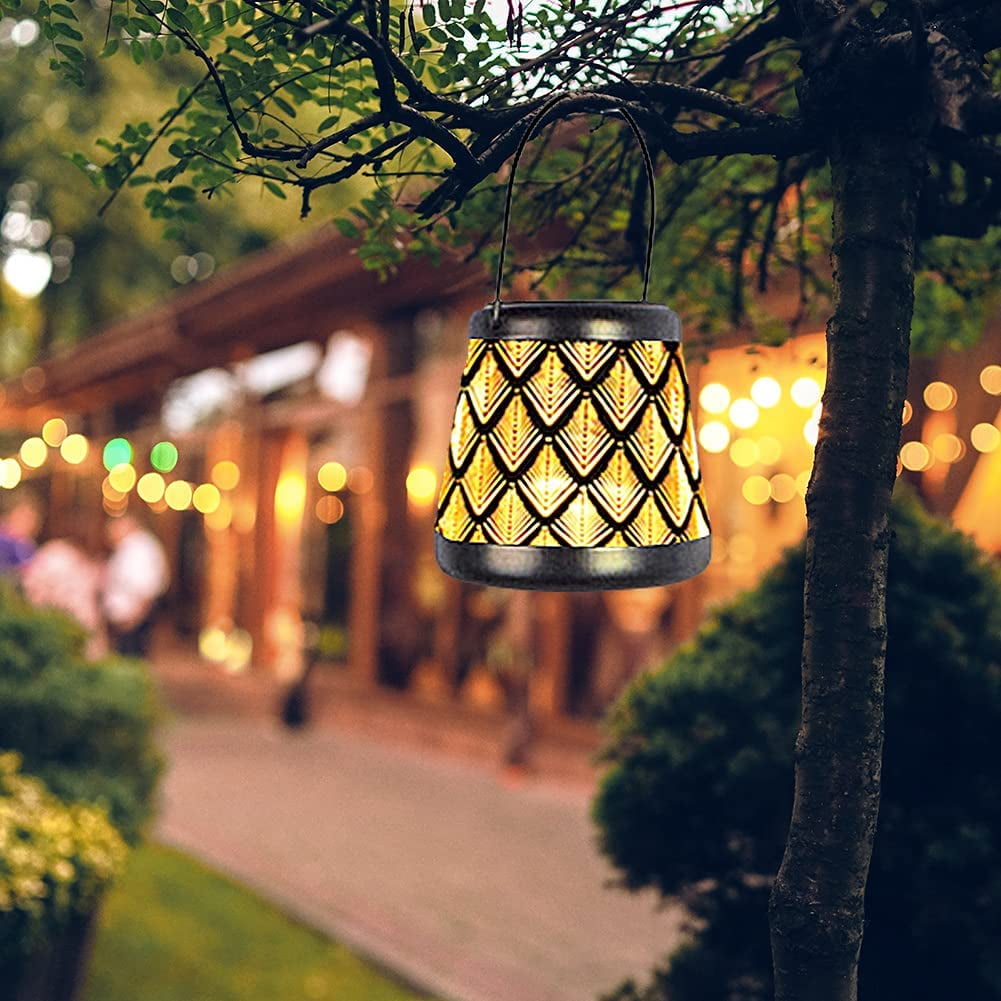 Star Shower Garden Art Led Lights Solar Watering Can Fairy Shower