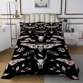 thumbnail image 1 of Erosebridal Kids Gothic Moth Coverlet Set Queen, Hippie Skull Bedding Set, Retro Baroque Decor, 1 of 5