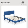 thumbnail image 2 of Infans Queen Size Upholstered Platform Bed with Button Tufted Wingback Headboard Blue, 2 of 7