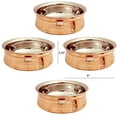 thumbnail image 3 of Prisha India Craft Copper Tableware Serving Bowl Indian Serveware Handi Set Tureen Copper Stainless Steel Serving Dishes, Set of 4, (16-Ounce), 3 of 7