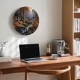 thumbnail image 6 of Wall Clock 14 Inch Fall Forest Rustic Deer Round Silent Decorative Wall Clocks Battery Operated for Living Room Bedroom Kitchen Classroom Decor, Nature Creeks Rock,Large, 6 of 7