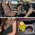 thumbnail image 6 of Binienty 14 Pieces Duck Hunting Camo Auto Seat Covers Full Set with Vehicle Armrest Cushion Non-slip Car Seat Belt Shoulder Strap Covers Headrest Covers Coasters Automotive Interior Decor Set​, 6 of 8