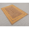 thumbnail image 2 of Indian Handmade Braided Natural Pure Jute with Yellow Scalloped Design Area Rugs Size 8 x 8 Square Feet ( 240 cm x 240 cm ), 2 of 4