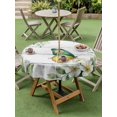 thumbnail image 4 of Outdoor Tablecloth with Umbrella Hole for Patio/Picnic/Party/Camping, Spring Botanical Waterproof Table Cloth Round Cover Washable, Watercolor Floral Butterfly Country Wood Gray (Dia 60"), 4 of 8