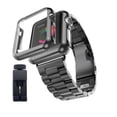 thumbnail image 4 of Black Metal Watch Strap Easy to Adjust Replacement Stainless Steel Watch Band for IOS Watch Black, 4 of 8
