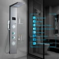 thumbnail image 2 of Zovajonia LED Shower Panel Tower System , Stainless Steel 5-Functions Shower Tower , Waterfall Showerhead, Shower Jets,  Rain Shower System Brushed Nickel, 2 of 11