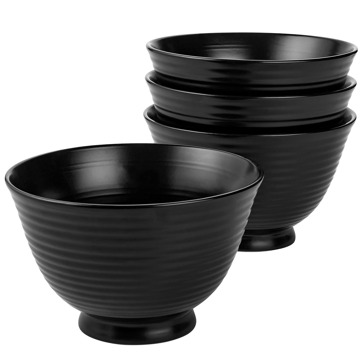 Over and Back Black Noodle Bowls, Set of 4
