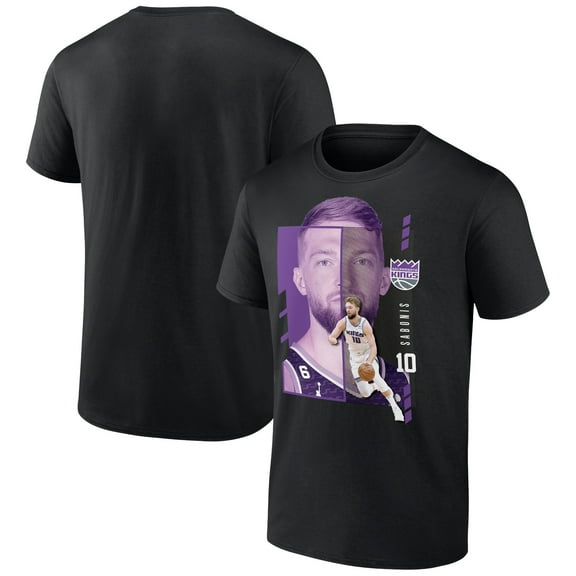 Men's Domantas Sabonis Black Sacramento Kings Jump Pass T-Shirt