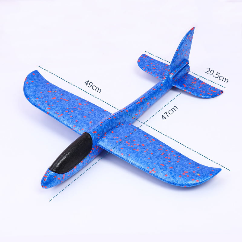 YESMAEA Airplane Toys Foam Glider Style Model Outdoor Sports Toys Birthday Party Favor Gift for Kids,Large Blue Color