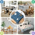 thumbnail image 4 of Blue Christmas Snowflake Pattern Square Tablecloth,Waterproof Square Table Cover,Wipeable Spillproof Washable Table Cover for Home Kitchen Party Decor 42"X42"(107x107cm), 4 of 6