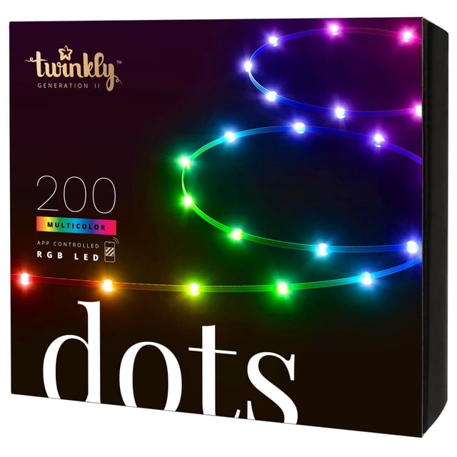 Tira LED Twinkly Dots de 10 m RGB, Alexa y Google Home, color negro