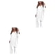 thumbnail image 3 of Guardurnaity Suéter sólido con cuello en V Poliéster Respetuoso con la piel Transpirable Suéteres de otoño Tops de invierno portátiles Blusa Blanco METRO 2Conjunto, 3 of 6