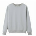 thumbnail image 4 of Sakmal No Hoodie Womens Sweatshirts Gray Fall Sweatshirts Loose Fit Solid Fall Fashion Tops, 4 of 4