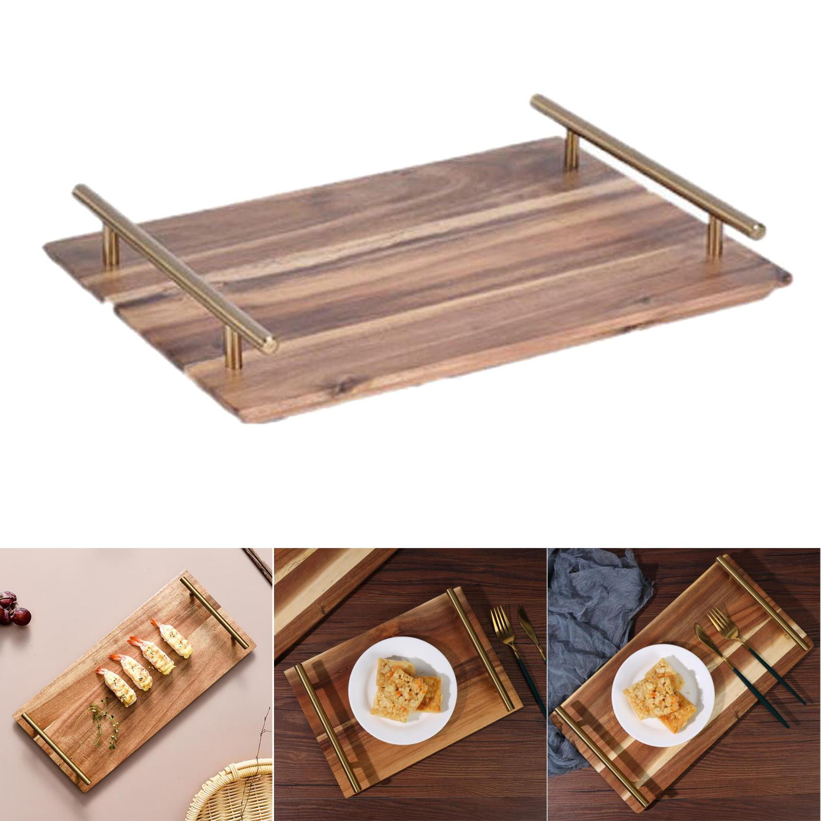 Details about   1Pcs Acacia Wood Serving Tray Square Rectangle Breakfast Sushi Snack Bread Desse 