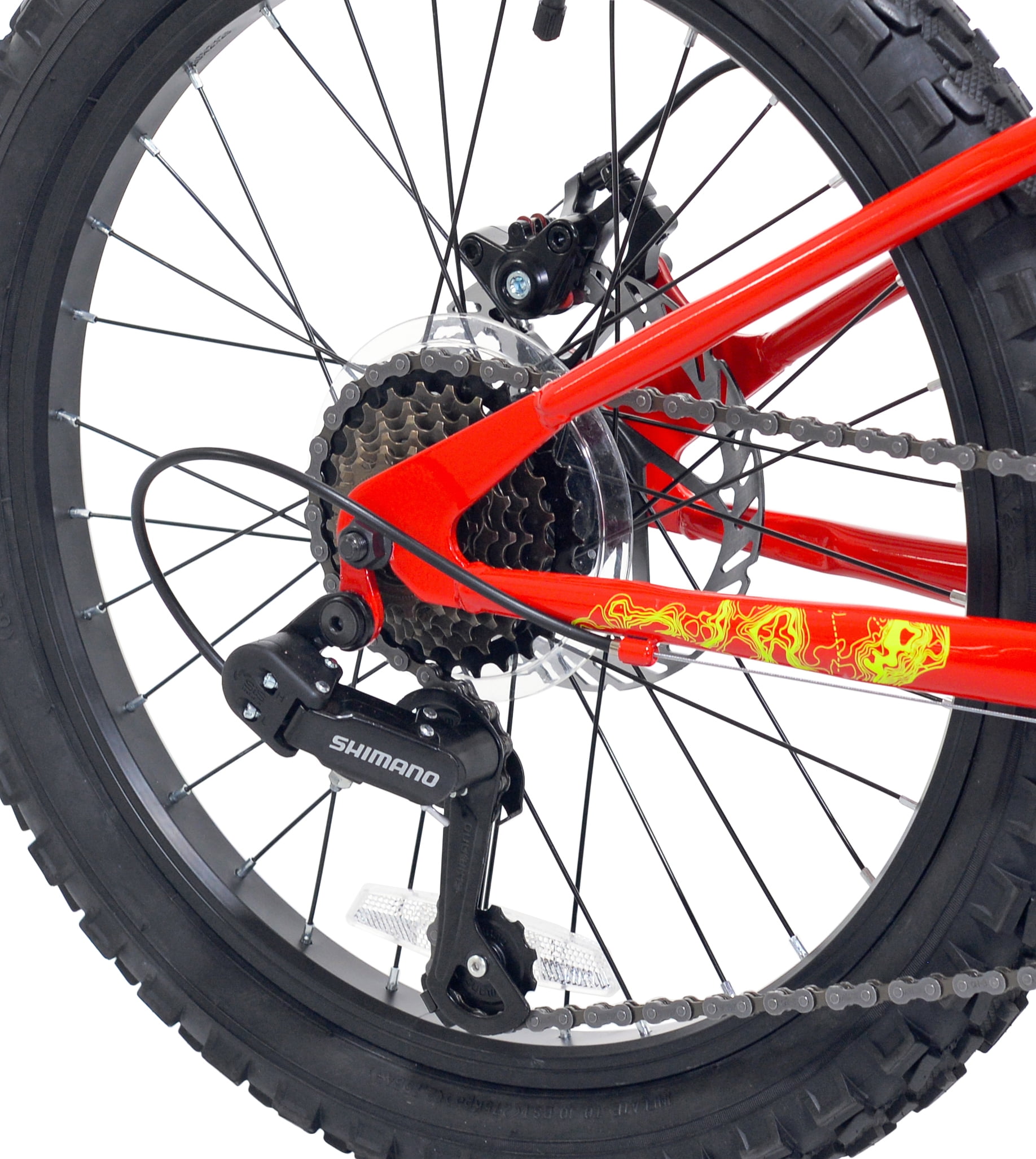 Ozark Trail 20" Mountain Bike, 7 Speed, Fits Rider 3'11"-4'4", Red, Child/Tween/Teen, Unisex, Online Only