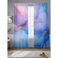 thumbnail image 4 of Sheer Curtain Panels Purple Blue Marble Rod Pocket Voile Window Curtains Abstract Art Window Treatments Ligh Filtering Privacy Curtain Drapes for Bedroom Living Room 2 Panel Set 84 Inch Length,, 4 of 9