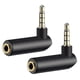 thumbnail image 1 of Headphone Adapter, 90 Degree Headphone Jack Adaptor 3.5mm Male To Female (2pcs, Black), 1 of 5