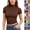03# Brown, variant on Women's Mock Neck Shirts Short Sleeve Turtleneck Crop Tops Slim Fitted Dressy Casual Tees Summer Basic Tshirts 2026,Black M
