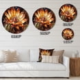 thumbnail image 4 of Designart "Cactus Flower Orange Green II" Floral Cactus Metal Round Art Living Room, 4 of 5