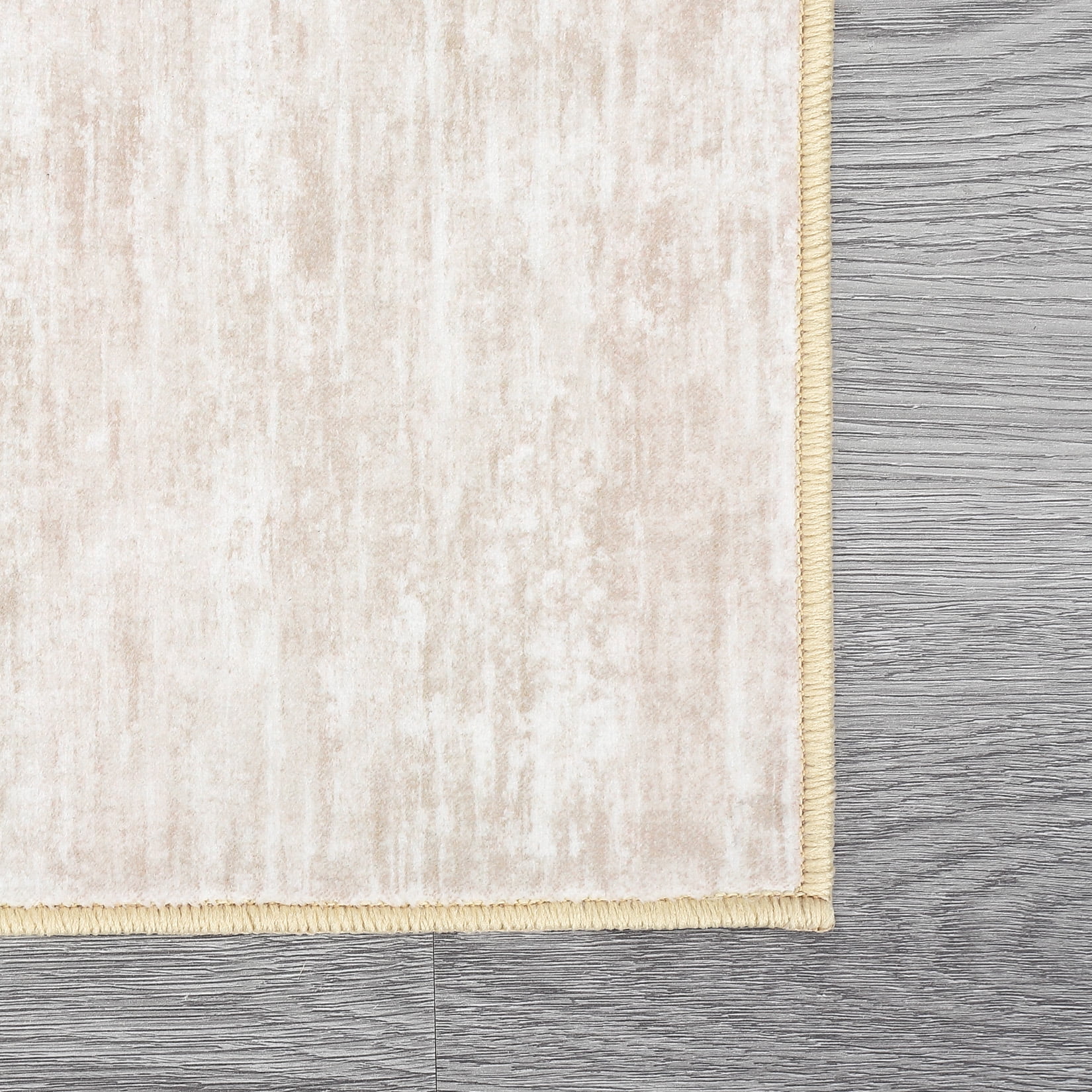 GlowSol 2'x6' Runner Rug Kitchen Hallway Runner Rug Modern Abstract Solid Rug Low Pile Non-Slip Bedroom Runners for Laundry, Beige