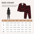 thumbnail image 4 of Yiaed Red Skulls 2 Print Pajamas Women's Long Sleeve Sleepwear Soft Button Down Loungewear Pjs Lounge Set Nightwear Womens Pajama Pants-Medium, 4 of 7