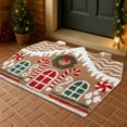 thumbnail image 7 of 15.7"x23.6" Gingerbread House Bathroom Mat Christmas Area Rug Non Slip Cute Gingerbread Bathroom Decoration Plush Microfiber Doormat Christmas Decor for Home Bedroom Shower Floor Living Room(Classic), 7 of 7