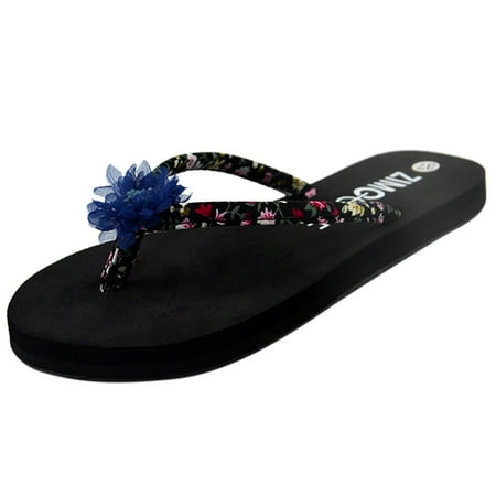 

Women s Summer Bohemian Floral Platform Non-slip Slippers Beach Walk Shoes