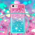 thumbnail image 4 of Funda para iPhone SE 2022/2020 Brillantina Líquida Divertida Reluciente y con Cristales en Movimiento Cuerpo Cruzado con Cordón Ajustable, 4 of 5