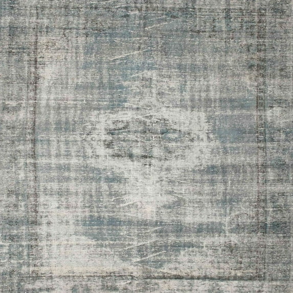 Ahgly Company Indoor Square Contemporary Pale Silver Gray Abstract Area Rugs, 4' Square