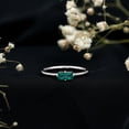 thumbnail image 6 of Rosec Jewels Baguette Emerald Promise Ring for Women - May Birthstone Ring - AAA Quality - Ready to Gift for Valentines Day, 10K White Gold, US 3.50, 6 of 9